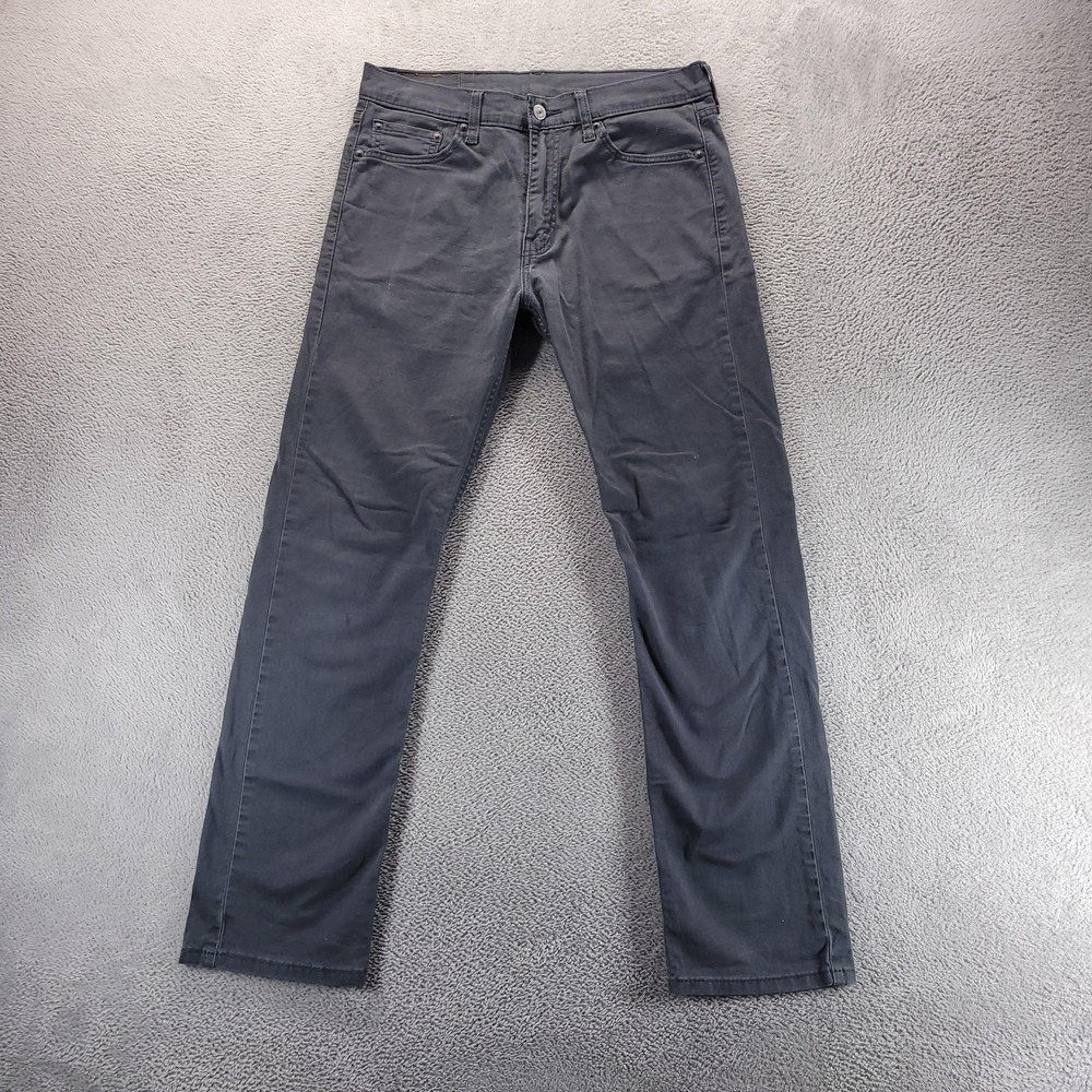 Levi's Jeans Mens 32x32 Gray 513 Slim Straight Charcoal Stretch Denim 08513-0947